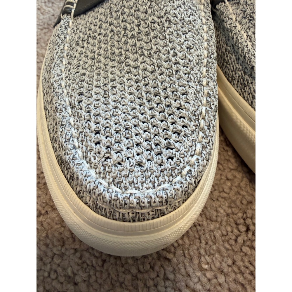 Cole Haan Gray Knit Slip-On Loafers with Navy Trim - Picture 7 of 11